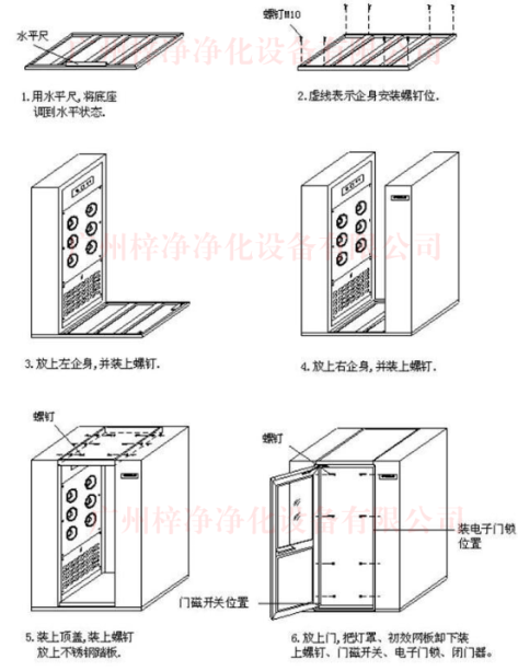 全不銹鋼風淋室安裝順序